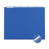 Universal® Deluxe Bright Color Hanging File Folders, Letter Size, 1/5-Cut Tabs, Blue, 25/Box (UNV14116) Box of 25