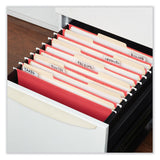 Universal® Deluxe Bright Color Hanging File Folders, Letter Size, 1/5-Cut Tabs, Red, 25/Box (UNV14118) Box of 25