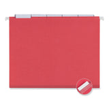 Universal® Deluxe Bright Color Hanging File Folders, Letter Size, 1/5-Cut Tabs, Red, 25/Box (UNV14118) Box of 25