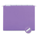 Universal® Deluxe Bright Color Hanging File Folders, Letter Size, 1/5-Cut Tabs, Violet, 25/Box (UNV14120) Box of 25