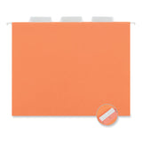 Universal® Deluxe Bright Color Hanging File Folders, Letter Size, 1/5-Cut Tabs, Orange, 25/Box (UNV14122) Box of 10
