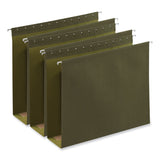 Universal® Box Bottom Hanging File Folders, 3" Capacity, Letter Size, 1/5-Cut Tabs, Standard Green, 25/Box (UNV14143) Box of 25