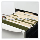 Universal® Box Bottom Hanging File Folders, 3" Capacity, Letter Size, 1/5-Cut Tabs, Standard Green, 25/Box (UNV14143) Box of 25