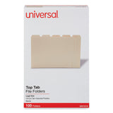 Universal® Top Tab File Folders, 1/5-Cut Tabs: Assorted, Legal Size, 0.75" Expansion, Manila, 100/Box (UNV15115) Box of 100