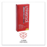 Universal™ Gel Pen, Stick, Medium 0.7 mm, Black Ink, Silver/Black Barrel, Dozen (UNV39620) 1 Dozen