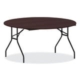 Alera® Round Wood Folding Table, 59" Diameter x 29.13h, Mahogany (ALEFT7260DMY) Each