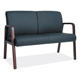 Alera® Alera Reception Lounge Series Wood Loveseat, 44.88w x 26.13d x 33h, Black/Mahogany (ALERL2219M) Each