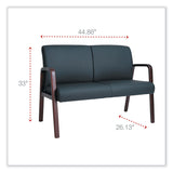 Alera® Alera Reception Lounge Series Wood Loveseat, 44.88w x 26.13d x 33h, Black/Mahogany (ALERL2219M) Each