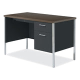 Alera® Single Pedestal Steel Desk, 45.25" x 24" x 29.5", Mocha/Black (ALESD4524BM) Each
