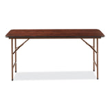 Alera® Wood Folding Table, Rectangular, 59.88w x 17.75d x 29.13h, Mahogany (ALEFT726018MY) Each