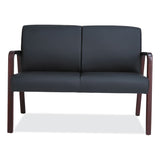 Alera® Alera Reception Lounge Series Wood Loveseat, 44.88w x 26.13d x 33h, Black/Mahogany (ALERL2219M) Each