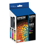 Epson® T252XL-BCS (252XL) DURABrite Ultra High-Yield Ink, 1,100 Page-Yield, Black/Cyan/Magenta/Yellow (EPST252XLBCS) Pack of 4
