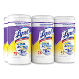 LYSOL® Brand Dual Action Disinfecting Wipes, 1-Ply, 7 x 7.5, Citrus, White/Purple, 75/Canister (RAC81700) Each