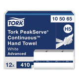 Tork® PeakServe Continuous Hand Towel, 1-Ply, 7.91 x 8.85, White, 410 Wipes/Pack, 12 Packs/Carton (TRK105065) Case of 12