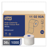 Tork® Advanced High Capacity Bath Tissue, Septic Safe, 2-Ply, White, 1,000 Sheets/Roll, 36/Carton (TRK110292A) Case of 36