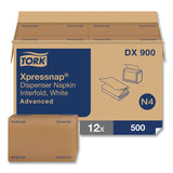 Tork® Xpressnap Interfold Dispenser Napkins, 1-Ply, Bag-Pack, 13 x 8.5", White, 6000/Carton (TRKDX900) Case of 6000