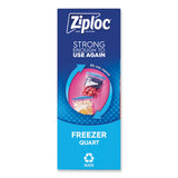 Ziploc® Double Zipper Freezer Bags, 1 qt, 2.7 mil, 6.97" x 7.7", Clear, 38 Bags/Box, 9 Boxes/Carton (SJN314444) Case of 9