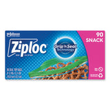 Ziploc® Seal Top Snack Bags, 10 oz, 6.5" x 3.25", Clear, 90 Bags/Box, 12 Boxes/Carton (SJN315892) Case of 12