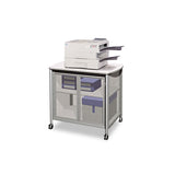 Safco® Impromptu Deluxe Machine Stand with Doors, Engineered Wood, 3 Shelves, 34.75" x 25.5" x 30.75", Gray (SAF1859GR) Each