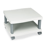 Safco® Wave Design Under-Desk Printer Stand, Plastic, 2 Shelves, 20" x 17.5" x 11.5", White/Charcoal Gray (SAF1861GR) Each
