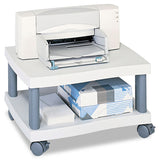 Safco® Wave Design Under-Desk Printer Stand, Plastic, 2 Shelves, 20" x 17.5" x 11.5", White/Charcoal Gray (SAF1861GR) Each