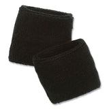 ergodyne® Chill-Its 6500 Wrist Terry Cloth Sweatband, Cotton Terry, One Size Fits Most, Black, Ships in 1-3 Business Days (EGO12402) 1 Pair