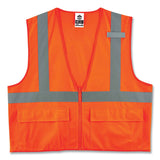 ergodyne® GloWear 8225Z Class 2 Standard Solid Vest, Polyester, Orange, Large/-Large, Ships in 1-3 Business Days (EGO21155) Each