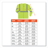 ergodyne® GloWear 8391 Class 3 Hi-Vis Long Sleeve Shirt, Polyester, Lime, 5X-Large, Ships in 1-3 Business Days (EGO21709) Each