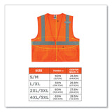 ergodyne® GloWear 8225Z Class 2 Standard Solid Vest, Polyester, Orange, Small/Medium, Ships in 1-3 Business Days (EGO21153) Each