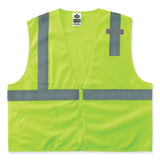 ergodyne® GloWear 8210Z Class 2 Economy Mesh Vest, Polyester, Lime, Small/Medium, Ships in 1-3 Business Days (EGO21053) Each