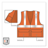 ergodyne® GloWear 8225Z Class 2 Standard Solid Vest, Polyester, Orange, Large/-Large, Ships in 1-3 Business Days (EGO21155) Each