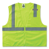 ergodyne® GloWear 8210Z Class 2 Economy Mesh Vest, Polyester, Lime, X-Small, Ships in 1-3 Business Days (EGO21051) Each