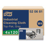 Tork® Industrial Cleaning Cloths, 1-Ply, 16.34 x 14, Gray, 120 Wipes/Pack, 4 Packs/Carton (TRK520681) Case of 4