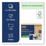 Tork® Industrial Cleaning Cloths, 1-Ply, 16.34 x 14, Gray, 120 Wipes/Pack, 4 Packs/Carton (TRK520681) Case of 4