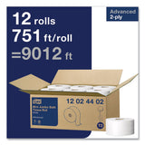 Tork® Advanced Mini-Jumbo Roll Bath Tissue, Septic Safe, 2-Ply, White, 3.48" x 751 ft, 12 Rolls/Carton (TRK12024402) Case of 12