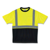 ergodyne® GloWear 8289BK Class 2 Hi-Vis T-Shirt with Black Bottom, 2X-Large, Lime, Ships in 1-3 Business Days (EGO22506) Each
