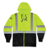 ergodyne® GloWear 8372 ZipUp HiVis Class 3 Zip Hood Sweatshirt w/ Black Bottom, Polar Fleece, Lime, Medium, Ships in 1-3 Business Days (EGO21843) Each