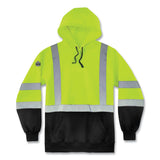 ergodyne® GloWear 8373 Hi-Vis Class 3 Hooded with Sweatshirt Black Bottom, Polar Fleece, Lime, Medium, Ships in 1-3 Business Days (EGO21883) Each