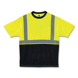 ergodyne® GloWear 8289BK Class 2 Hi-Vis T-Shirt with Black Bottom, 4X-Large, Lime, Ships in 1-3 Business Days (EGO22508) Each