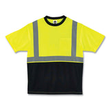 ergodyne® GloWear 8289BK Class 2 Hi-Vis T-Shirt with Black Bottom, Large, Lime, Ships in 1-3 Business Days (EGO22504) Each