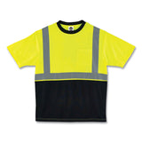 ergodyne® GloWear 8289BK Class 2 Hi-Vis T-Shirt with Black Bottom, Medium, Lime, Ships in 1-3 Business Days (EGO22503) Each