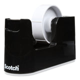 Scotch® Heavy Duty Weighted Desktop Tape Dispenser with One Roll of Tape, 3" Core, ABS, Black (MMMC24) Each