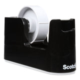 Scotch® Heavy Duty Weighted Desktop Tape Dispenser with One Roll of Tape, 3" Core, ABS, Black (MMMC24) Each