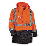 ergodyne® GloWear 8386 Class 3 Hi-Vis Outer Shell Jacket, Polyester, Medium, Orange, Ships in 1-3 Business Days (EGO25463) Each