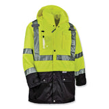 ergodyne® GloWear 8386 Class 3 Hi-Vis Outer Shell Jacket, Polyester, Small, Lime, Ships in 1-3 Business Days (EGO25372) Each