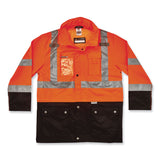 ergodyne® GloWear 8386 Class 3 Hi-Vis Outer Shell Jacket, Polyester, 5X-Large, Orange, Ships in 1-3 Business Days (EGO25469) Each