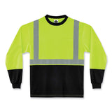ergodyne® GloWear 8291BK Type R Class 2 Black Front Long Sleeve T-Shirt, Polyester, 4X-Large, Lime, Ships in 1-3 Business Days (EGO22708) Each