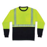 ergodyne® GloWear 8281BK Class 2 Long Sleeve Shirt with Black Bottom, Polyester, 4X-Large, Lime, Ships in 1-3 Business Days (EGO22638) Each