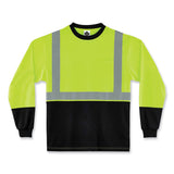ergodyne® GloWear 8291BK Type R Class 2 Black Front Long Sleeve T-Shirt, Polyester, Small, Lime, Ships in 1-3 Business Days (EGO22702) Each