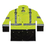ergodyne® GloWear 8386 Class 3 Hi-Vis Outer Shell Jacket, Polyester, 5X-Large, Lime, Ships in 1-3 Business Days (EGO25379) Each